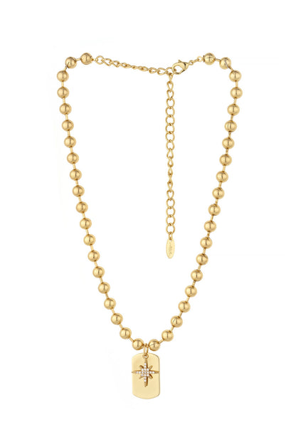 Gold Rush Tag Necklace on white