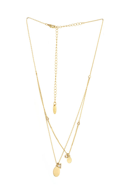 Sophia Dainty Chain 18k Gold Plated Layered Necklace on white background