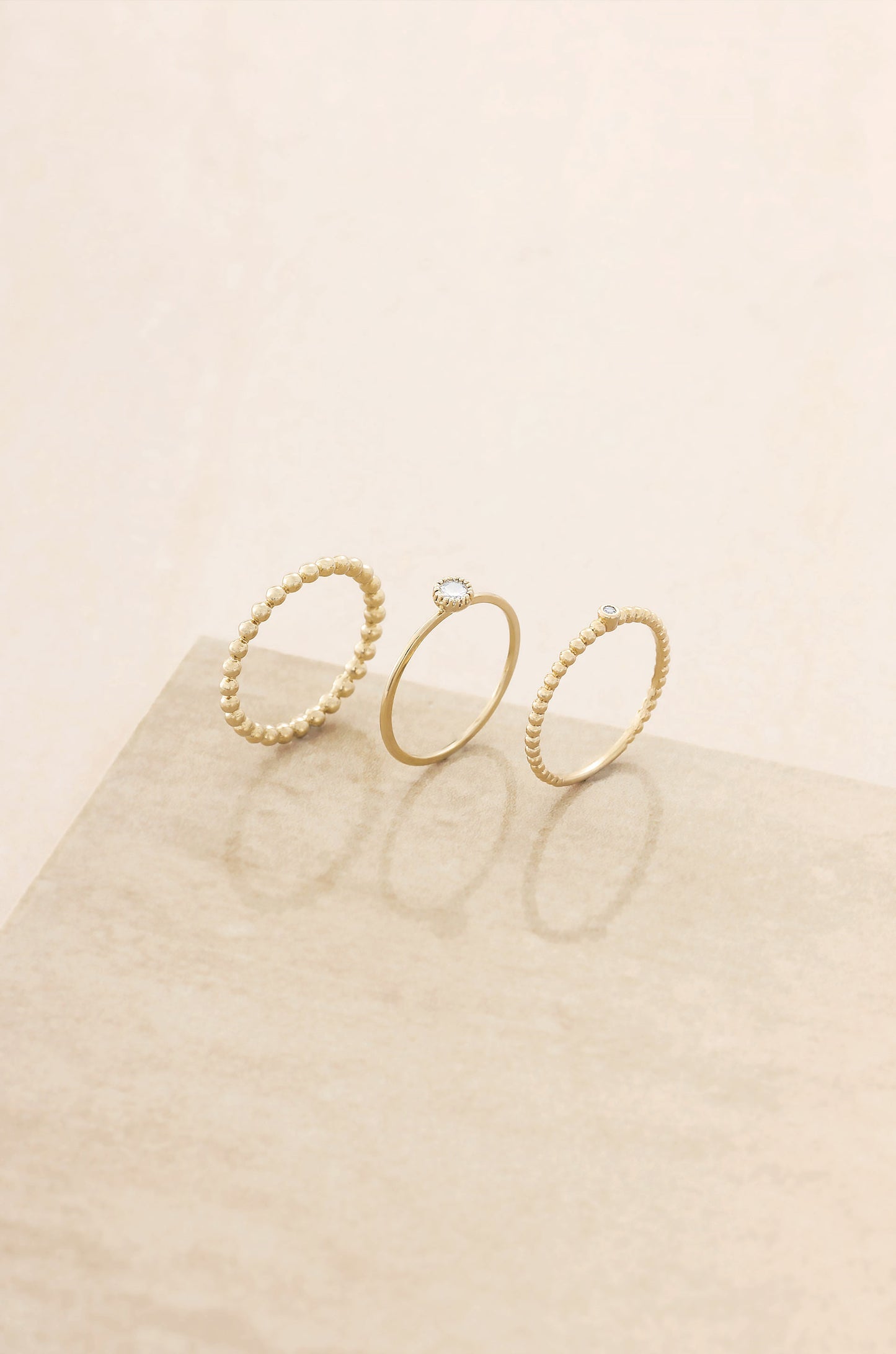 Understated 18k Gold Plated Stacking Ring Set of 3