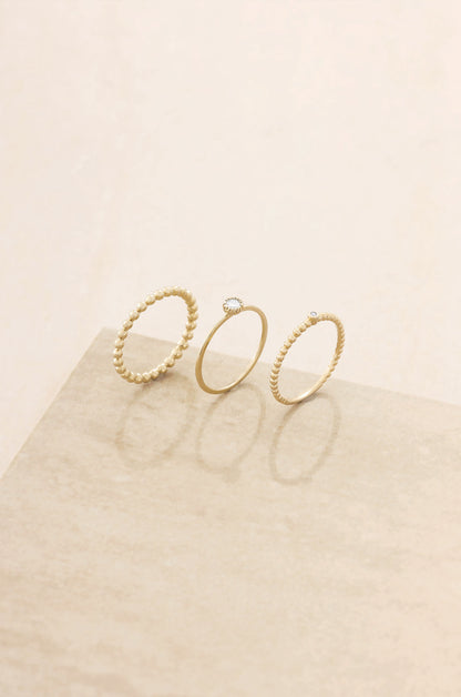 Understated 18k Gold Plated Stacking Ring Set of 3